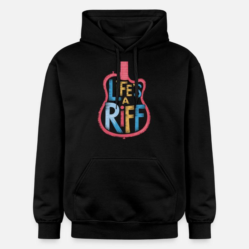 Guitariste : Life’s A Riff - Sweat à capuche Softstyle® Gildan Unisexe - noir