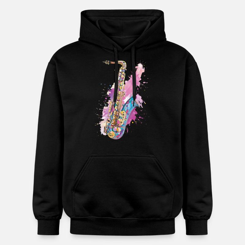 Saxophone - Sweat à capuche Softstyle® Gildan Unisexe - noir