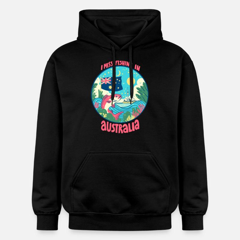 Pêche en Australie - Sweat à capuche Softstyle® Gildan Unisexe - noir