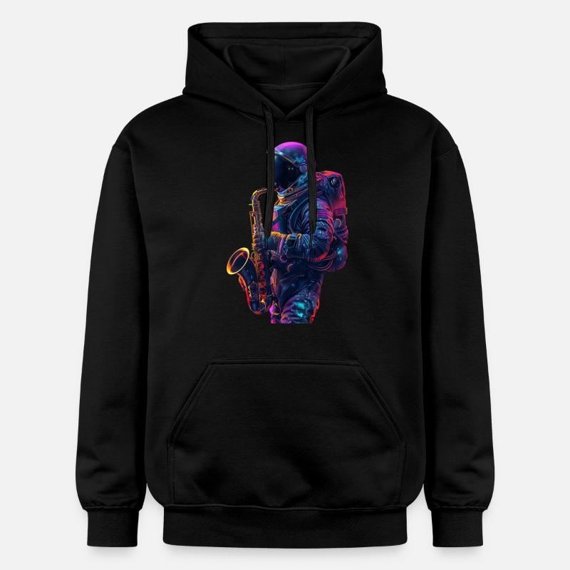 Saxophone astronaute - Sweat à capuche Softstyle® Gildan Unisexe - noir