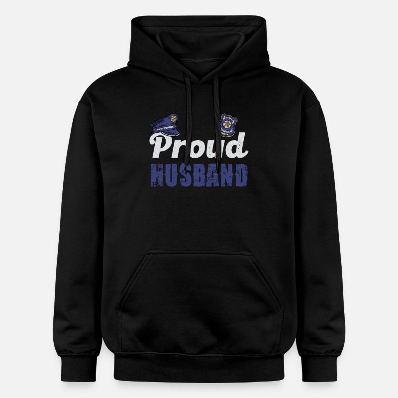 Stolzer Ehemann Polizei Partner - Gildan Unisex Softstyle® Midweight Hoodie - Schwarz