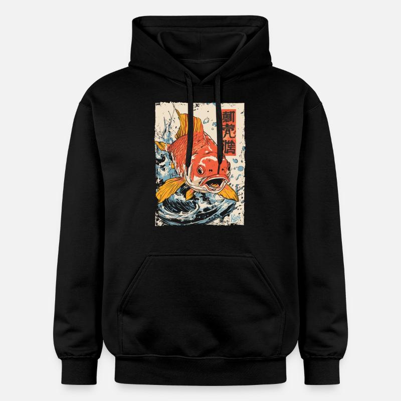 Poisson koï japonais - Sweat à capuche Softstyle® Gildan Unisexe - noir