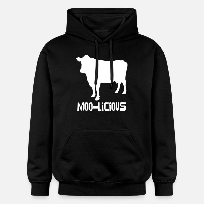 Moo-Licious Cow Silhouette Fun - Sweat à capuche Softstyle® Gildan Unisexe - noir