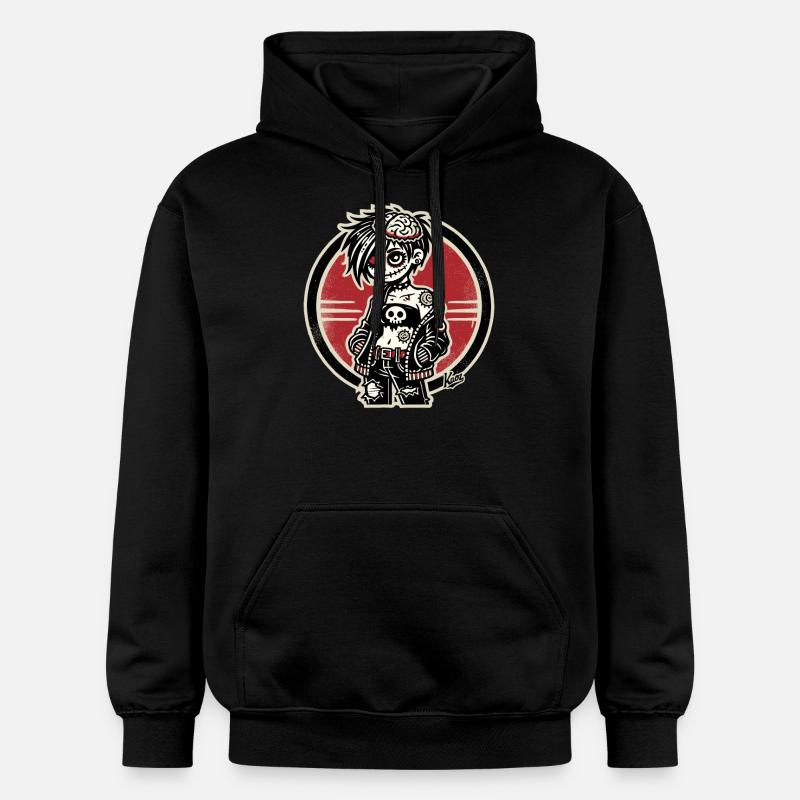 Fille zombie émo cool - Sweat à capuche Softstyle® Gildan Unisexe - noir