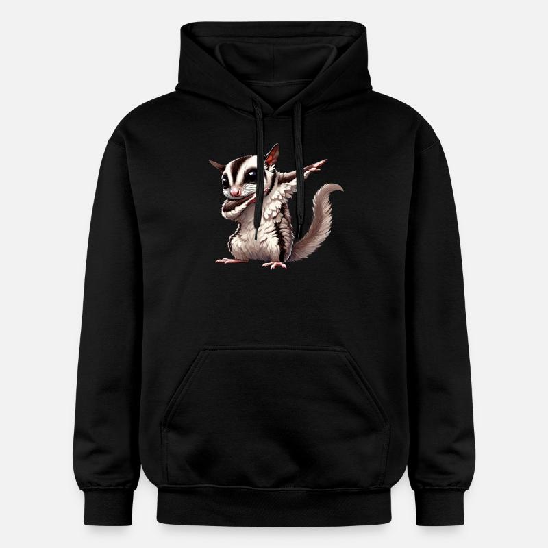 Kurzkopfgleitbeutler, phalanger volant, dabbing - Sweat à capuche Softstyle® Gildan Unisexe - noir