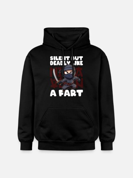 SILENZIOSO MA LETALE COME UNA SCOREGGIA - Felpa con cappuccio unisex Softstyle® Gildan con grammatura media - nero