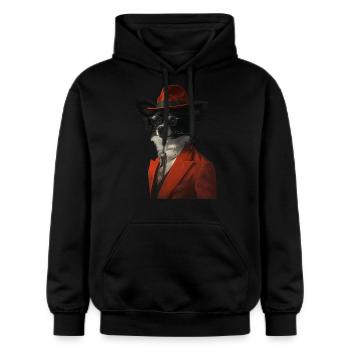 Schmetterling - Gildan Unisex Softstyle® Midweight Hoodie - Schwarz - Vorne - Marisol (170cm) & Nik (191cm)