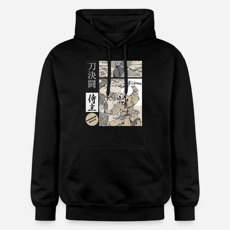 samurai katana Duell vs ninja - Gildan Unisex Softstyle® Midweight Hoodie - Schwarz