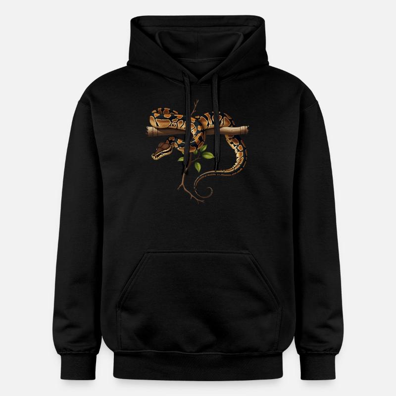 Königspython Schlangen Liebhaber Terrarium Python - Gildan Unisex Softstyle® Midweight Hoodie - Schwarz