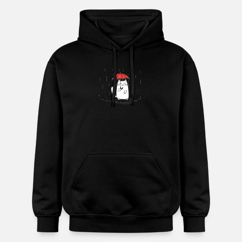 Chat avec parapluie - Sweat à capuche Softstyle® Gildan Unisexe - noir