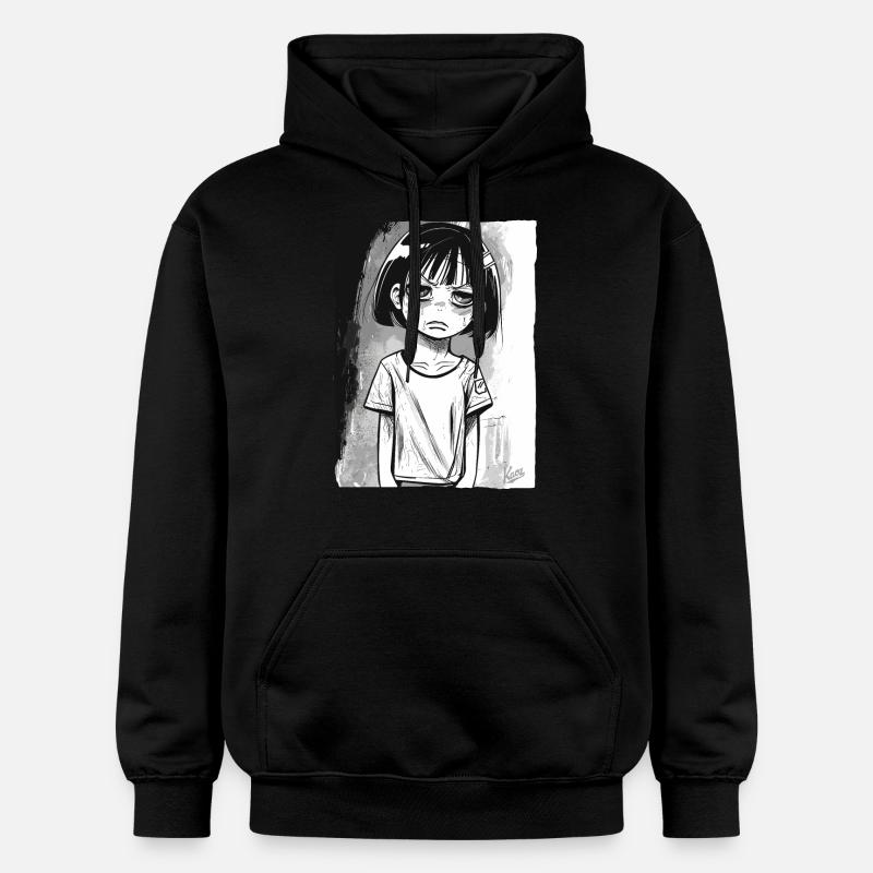 Fille alternative de dessin animé - Sweat à capuche Softstyle® Gildan Unisexe - noir