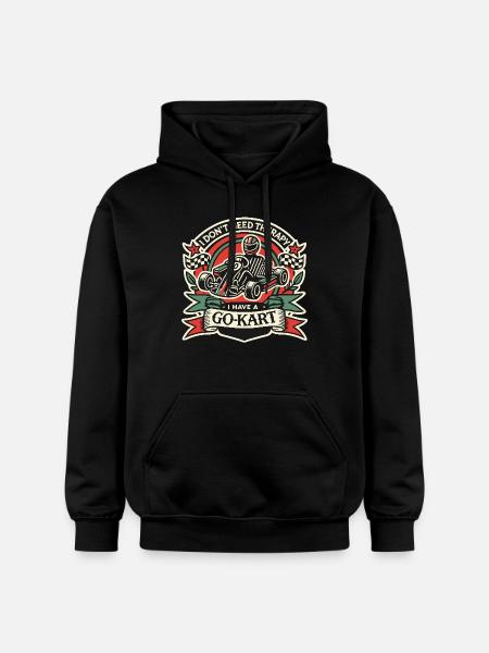 Go-Kart Driver Retro Saying Design - Gildan Unisex Softstyle® Midweight Hoodie - black