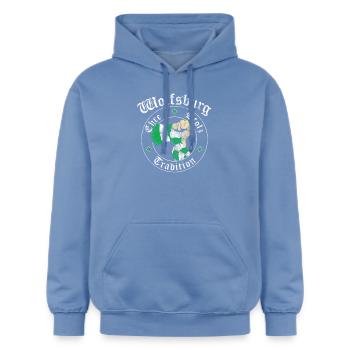 Wolfsburg Ehre Stolz Tradition No II - Gildan Unisex Softstyle® Midweight Hoodie - Carolina Blue - Vorne - Liana (172cm) & Jaron (178cm)