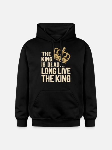 Kongen er død længe leve kongen Citat Ordsprog - Gildan Softstyle® Midweight unisex-hoodie - sort