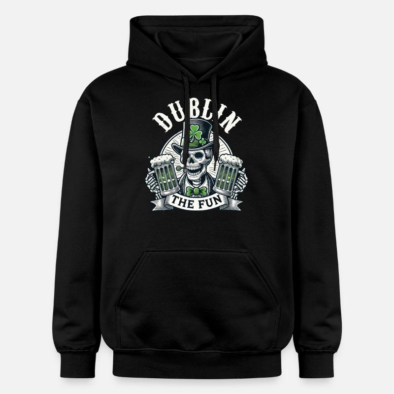 Saint-Patrick Dublin Le Crâne Amusant - Sweat à capuche Softstyle® Gildan Unisexe - noir