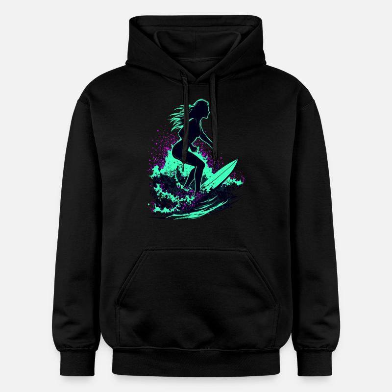 Surfeur élégant Surfer Surfer - Sweat à capuche Softstyle® Gildan Unisexe - noir