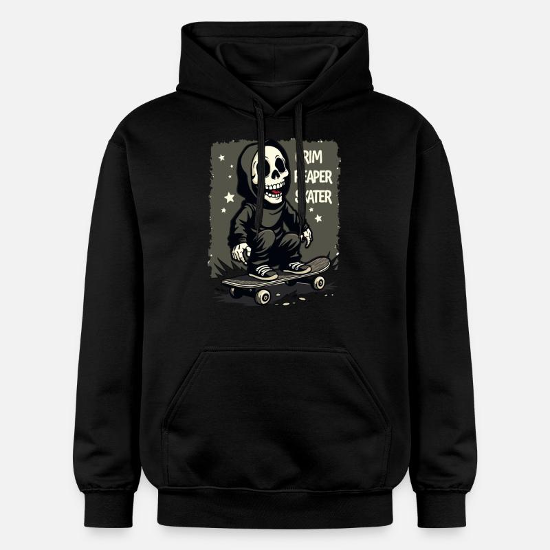 Skateboard Sensenmann – Style Grim Reaper - Sweat à capuche Softstyle® Gildan Unisexe - noir