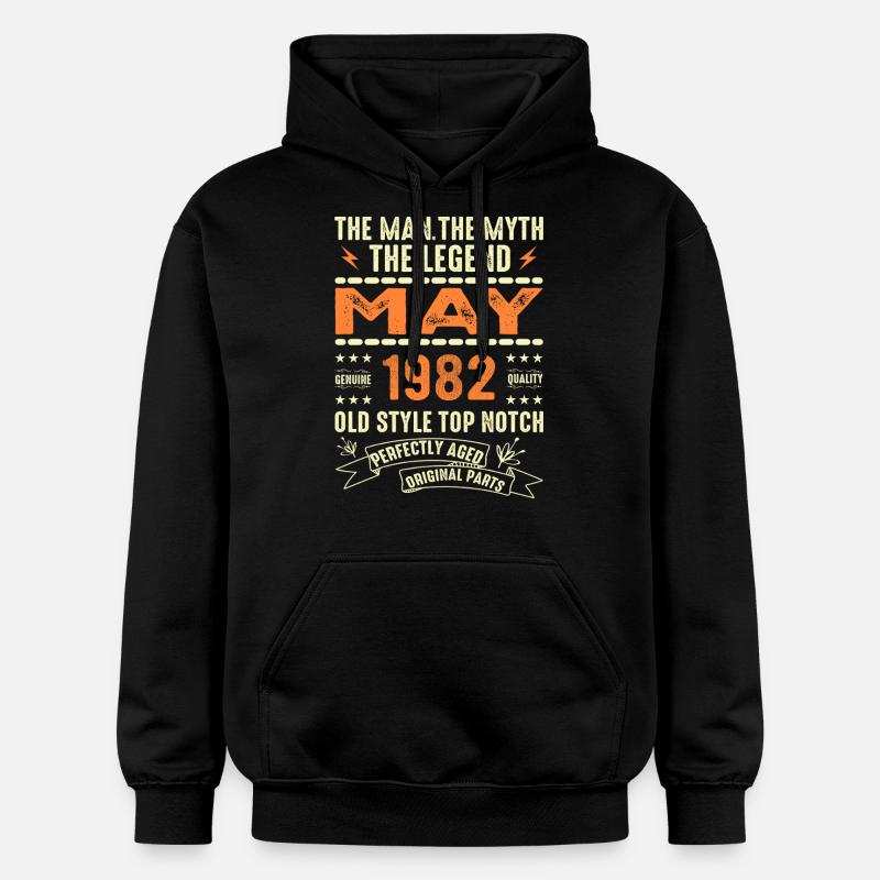 Anniversaire Mai 1982 - Mai 1982 - Sweat à capuche Softstyle® Gildan Unisexe - noir