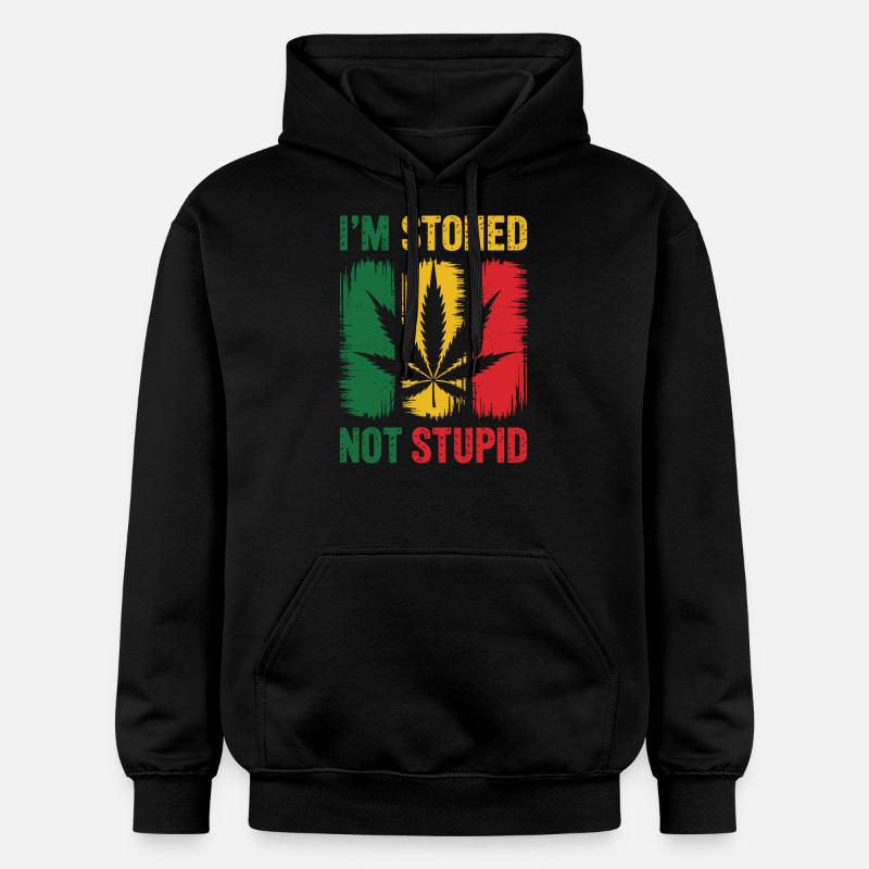 Je suis défoncé, pas stupide - Sweat à capuche Softstyle® Gildan Unisexe - noir