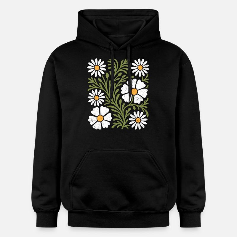 Boho Gänseblümchen - Gildan Unisex Softstyle® Midweight Hoodie - Schwarz