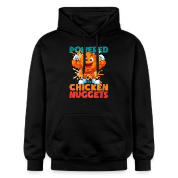 Chicken Nugget - Gildan Unisex Softstyle® Midweight Hoodie - black - Front - Marisol (170cm) & Nik (191cm)