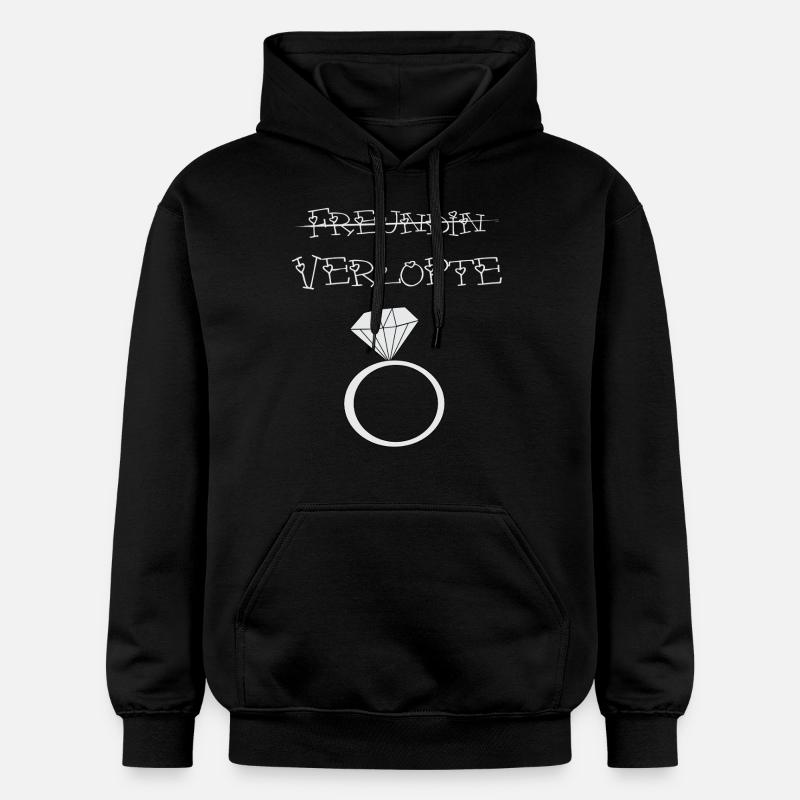 Freundin durchgestrichen Verlobte - Gildan Unisex Softstyle® Midweight Hoodie - Schwarz