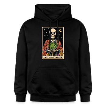 Salade Tarot - Sweat à capuche Softstyle® Gildan Unisexe - noir - Devant - Marisol (170cm) & Nik (191cm)