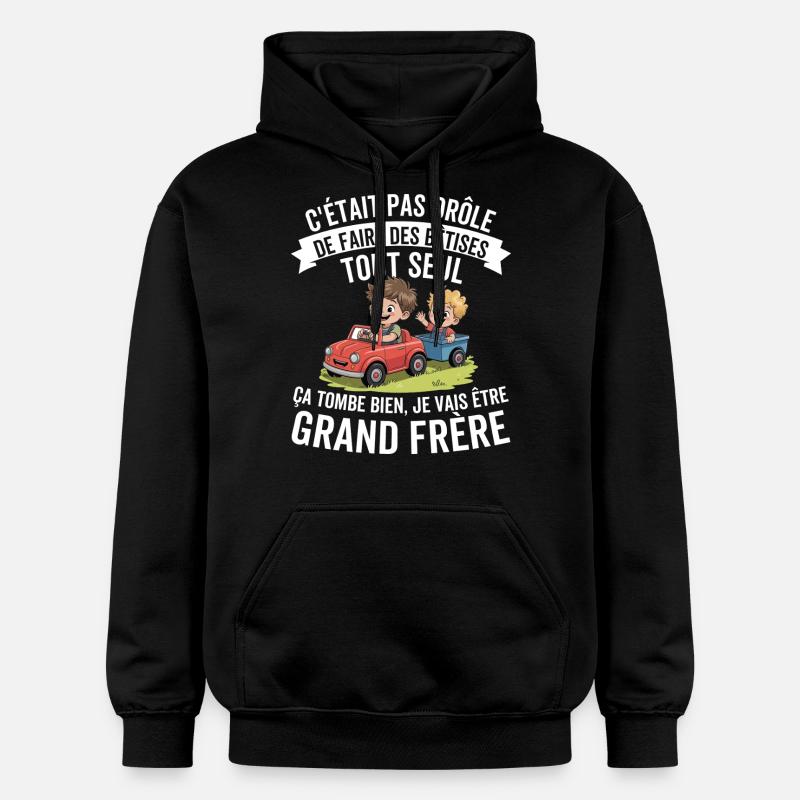 Futur Grand Frère Rigolo - Sweat à capuche Softstyle® Gildan Unisexe - noir