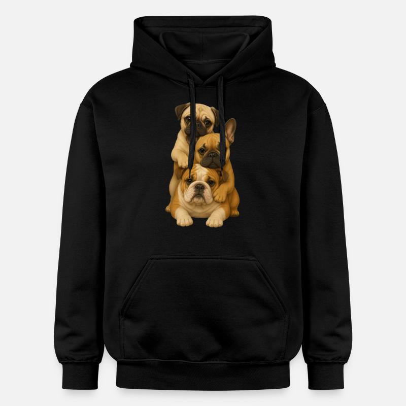Chien Chiens Chiens mignons - Sweat à capuche Softstyle® Gildan Unisexe - noir