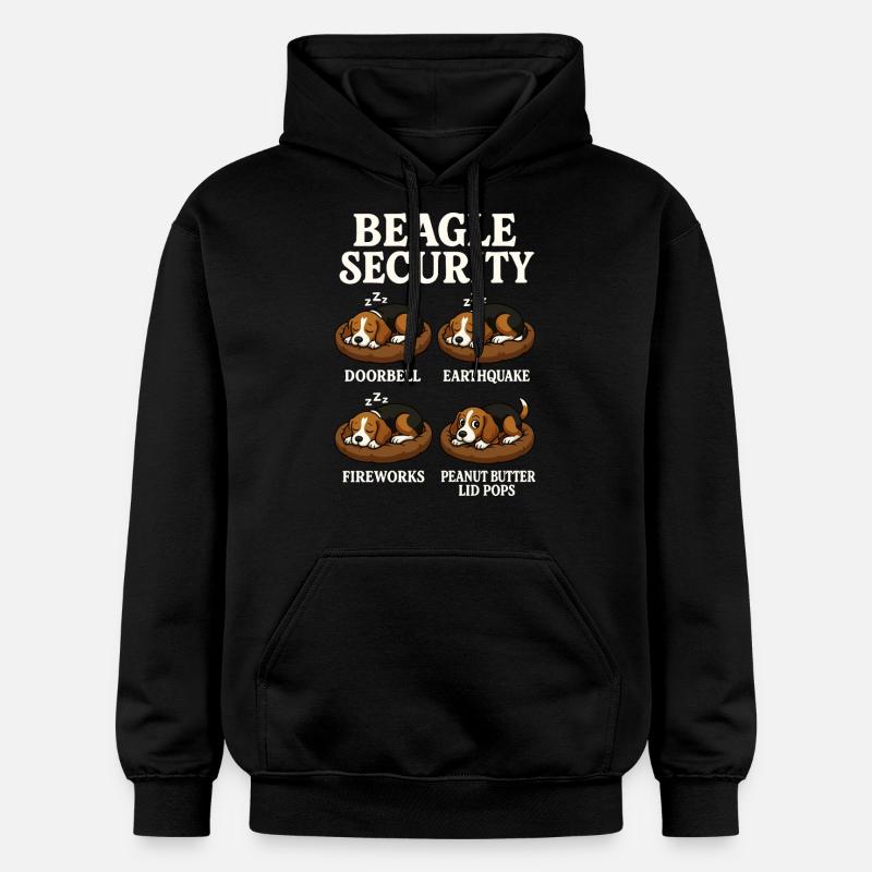 Beagle - Bluza z kapturem typu unisex Gildan Softstyle® Midweight - czarny