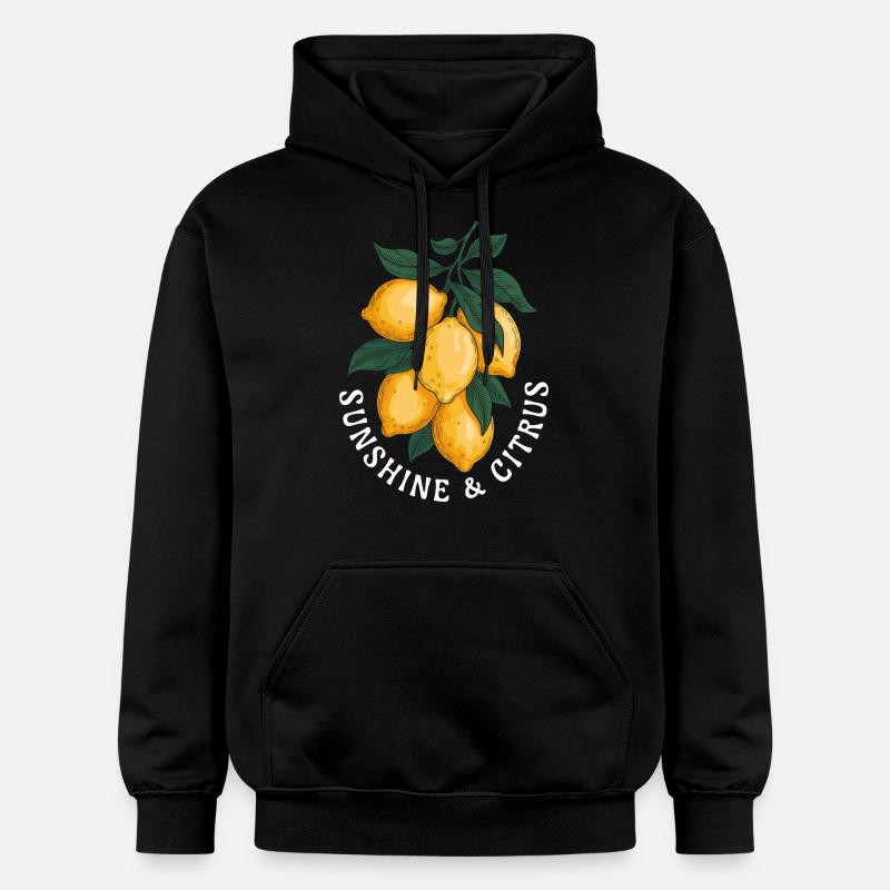 Motif Soleil et Agrumes - Sweat à capuche Softstyle® Gildan Unisexe - noir