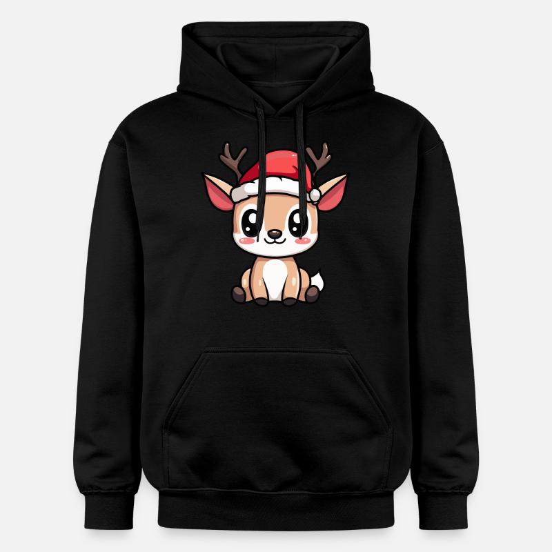 Cerf Noël Mignon - Sweat à capuche Softstyle® Gildan Unisexe - noir