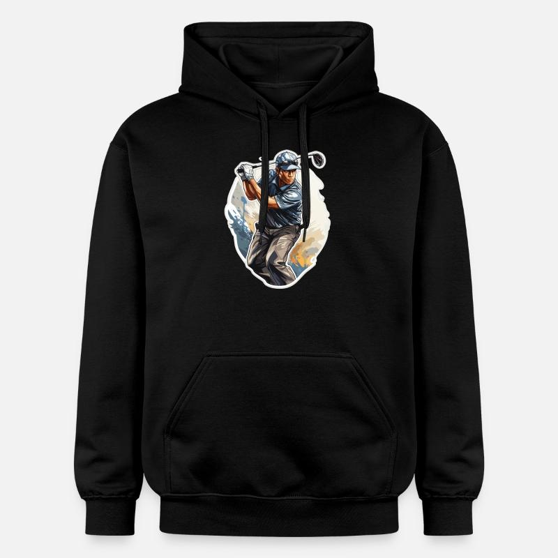 Joueur de golf - Illustration - Sweat à capuche Softstyle® Gildan Unisexe - noir
