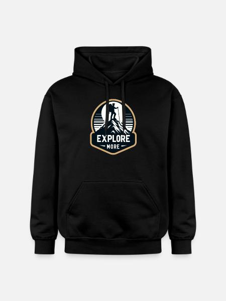 Explore more - Wanderer - Gildan Unisex Softstyle® Midweight Hoodie - black