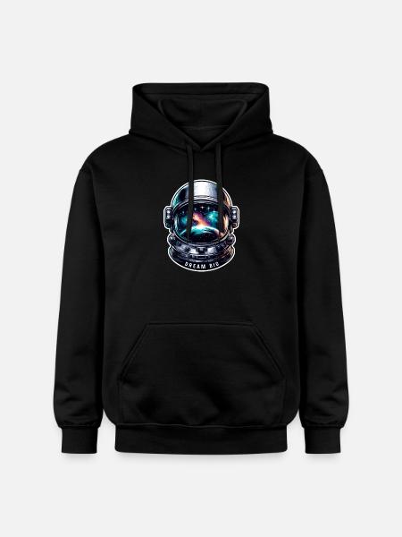 Dream Big - Astronaut Illustration - Gildan Unisex Softstyle® Midweight Hoodie - black