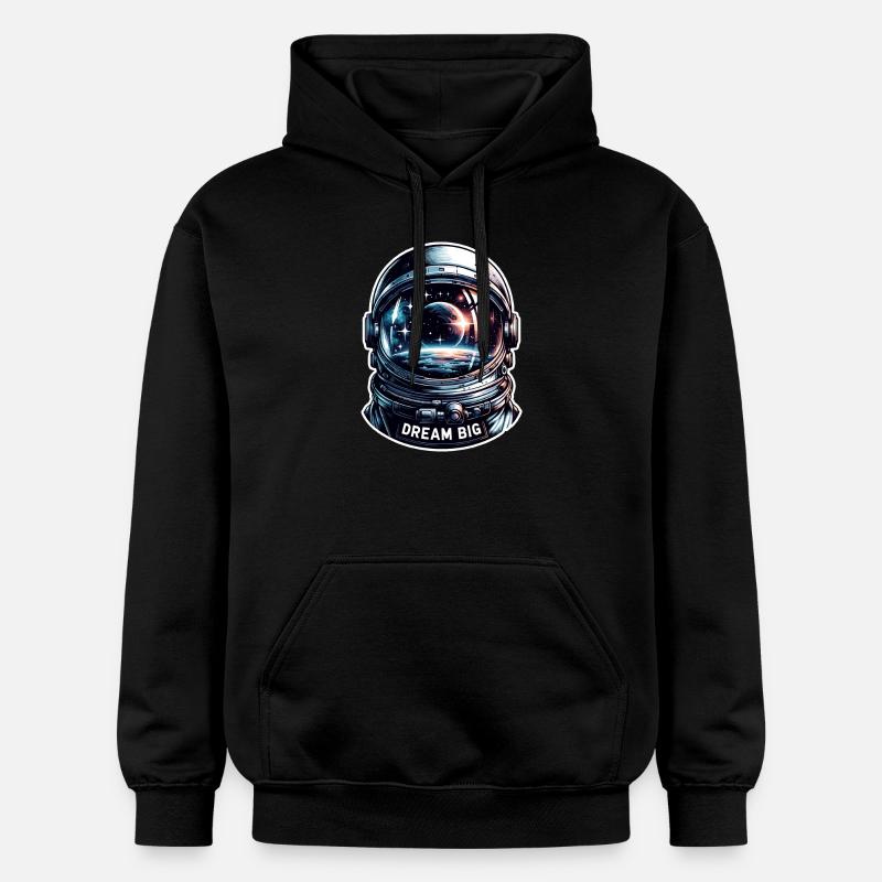 Rêver grand - Illustration d’astronaute - Sweat à capuche Softstyle® Gildan Unisexe - noir