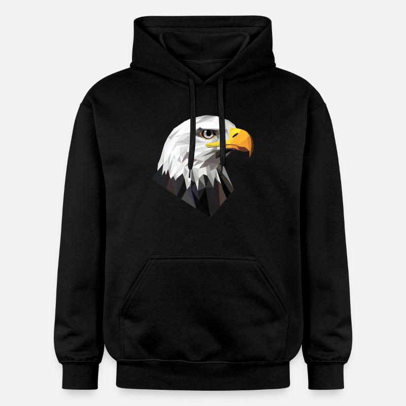 AdlerKopf Low Poly Logo Design - Gildan Unisex Softstyle® Midweight Hoodie - Schwarz