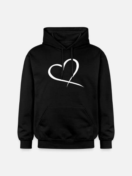 Heart design love - Gildan Unisex Softstyle® Midweight Hoodie - black