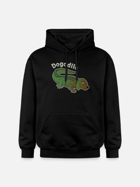 Dogodile Dog Crocodile Design - Gildan Unisex Softstyle® Midweight Hoodie - black
