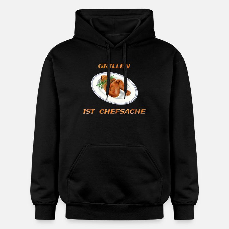 Hähnchen Grillen - Gildan Unisex Softstyle® Midweight Hoodie - Schwarz
