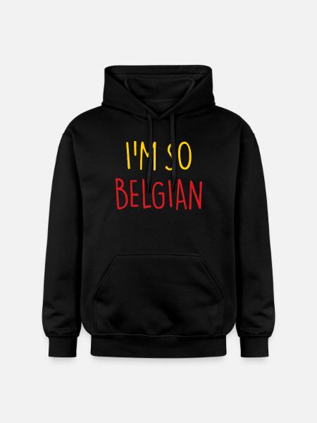 I'M SO BELGIAN BELGIAN Belgium - Gildan Unisex Softstyle® Midweight Hoodie - black