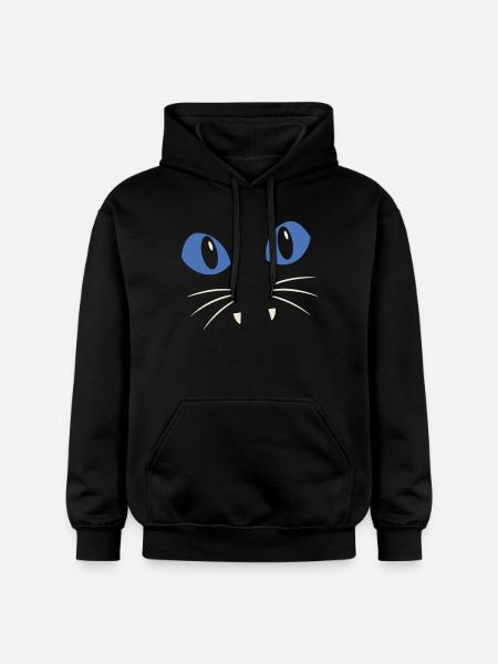 Blue-Eyed Cat - Gildan Unisex Softstyle® Midweight Hoodie - black