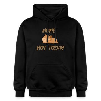 Nope not today capybara - Gildan Unisex Softstyle® Midweight Hoodie - Schwarz - Vorne - Marisol (170cm) & Nik (191cm)