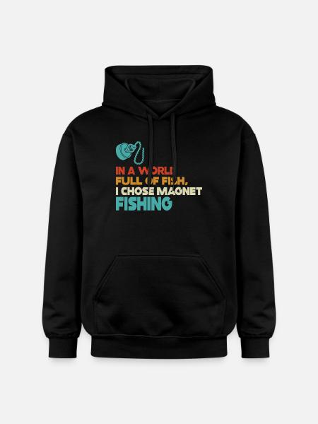 Neodymium Magnet Fishing Magnetic Fisher - Gildan Unisex Softstyle® Midweight Hoodie - black