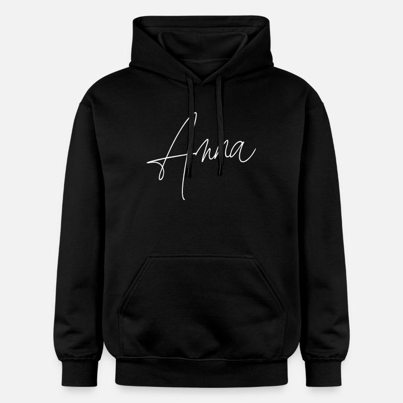 Anna / Écriture manuscrite Design personnalisé (Blanc) - Sweat à capuche Softstyle® Gildan Unisexe - noir