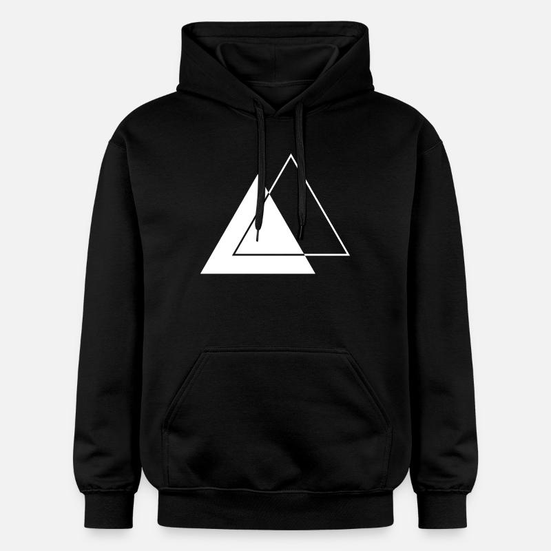 Conception géométrique des traïangles - Sweat à capuche Softstyle® Gildan Unisexe - noir