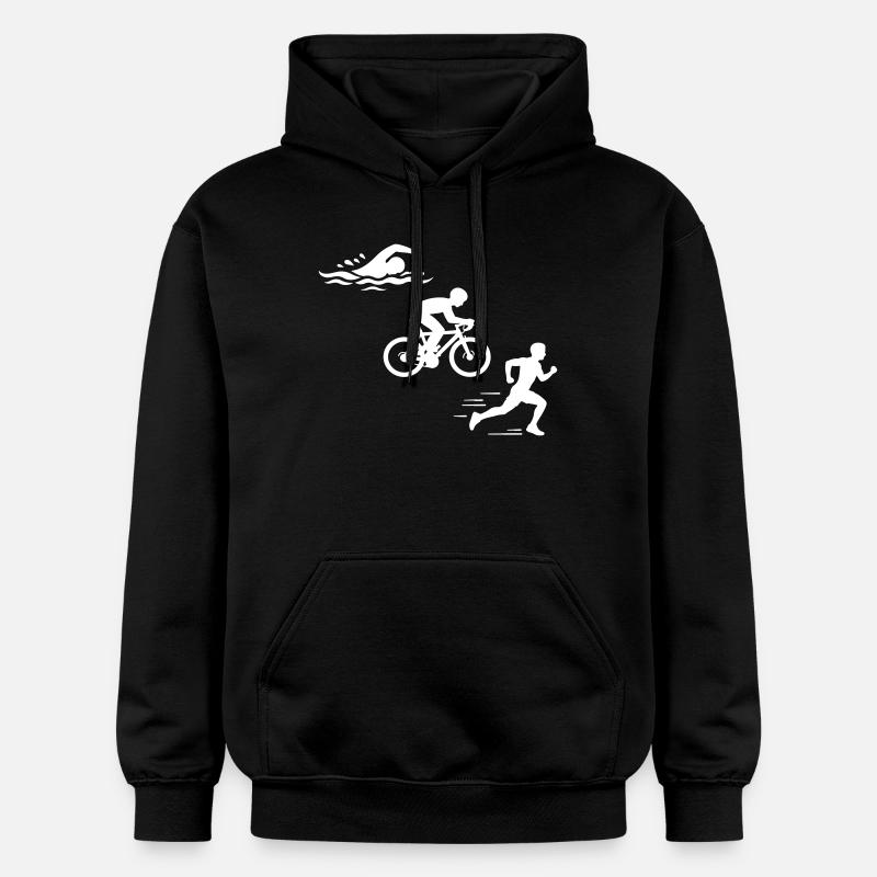 Triathlon Silhouette Triathlete - Sweat à capuche Softstyle® Gildan Unisexe - noir