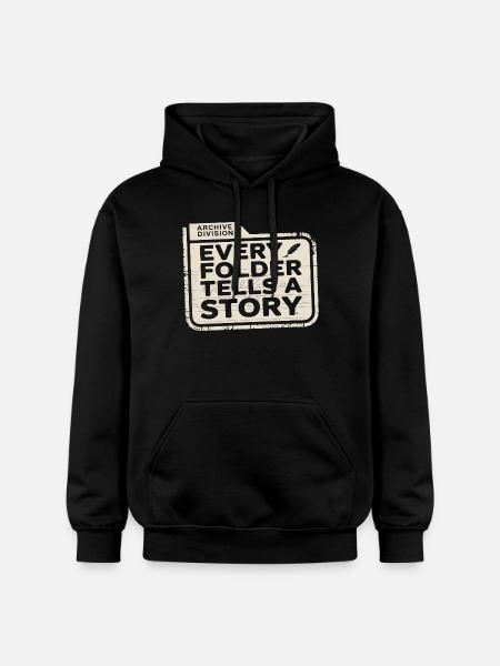 Every Folder Tells a Story - Gildan Unisex Softstyle® Midweight Hoodie - black