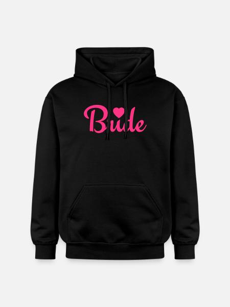 bride with heart 1c - Gildan Unisex Softstyle® Midweight Hoodie - black
