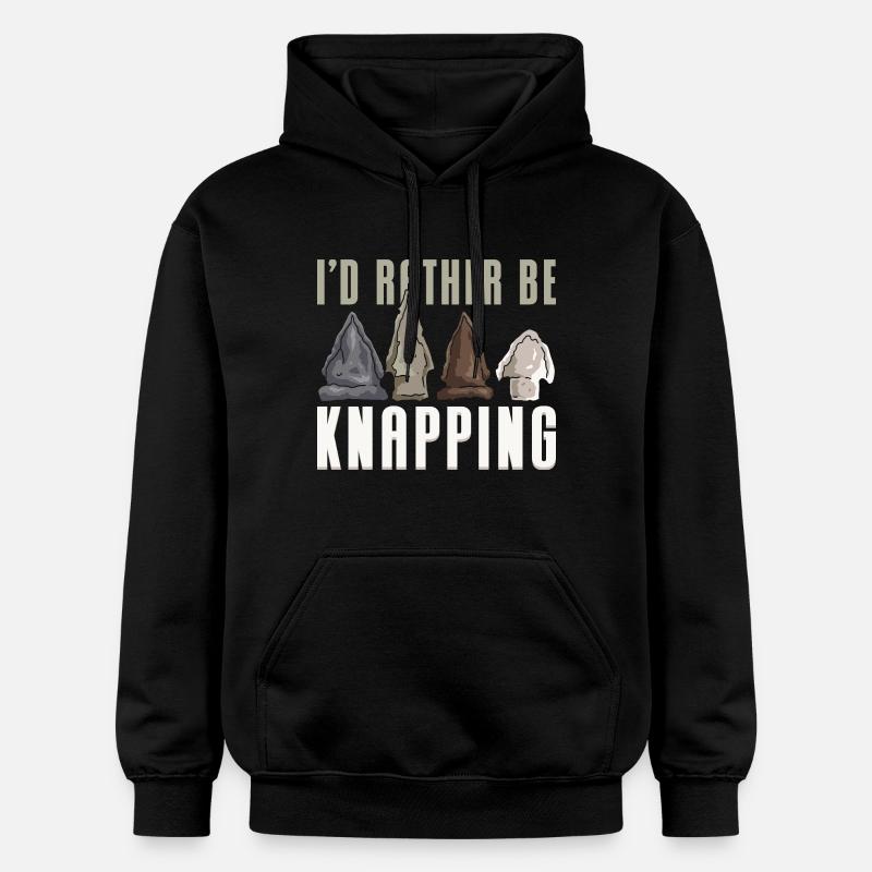 I'd Rather Be Knapping - Gildan Unisex Softstyle® Midweight Hoodie - Schwarz